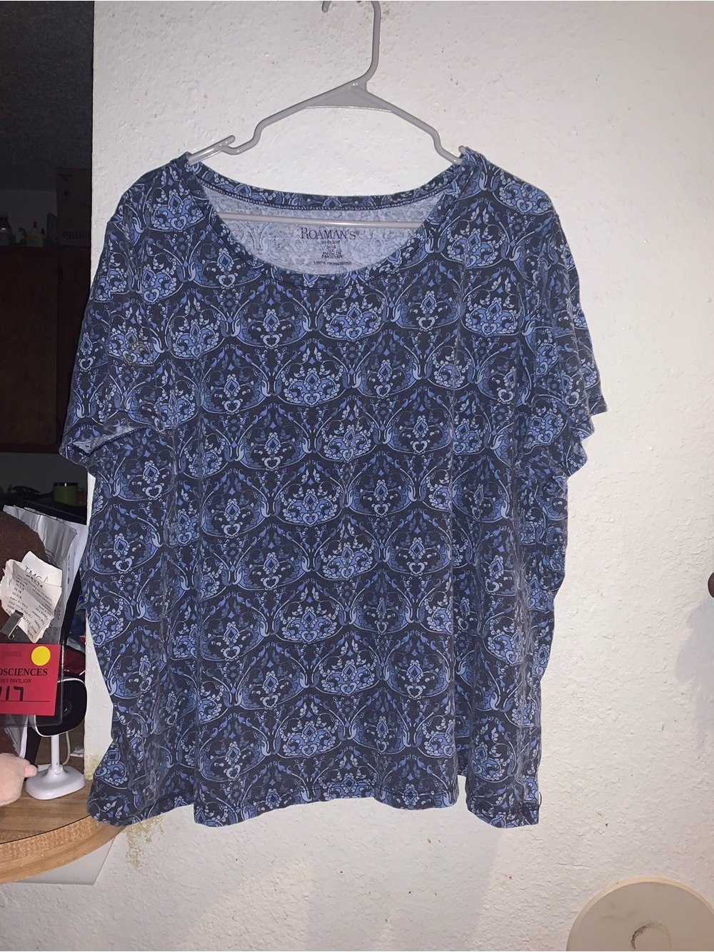 Catherines Blue Patterned Short-Sleeve Tee